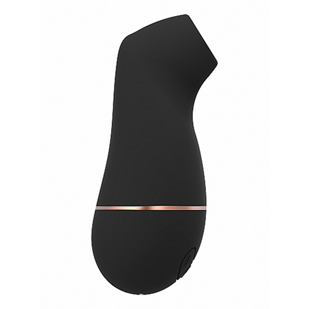 Черный вакуум-волновой клиторальный стимулятор Irresistible Kissable Black IRR002BLK