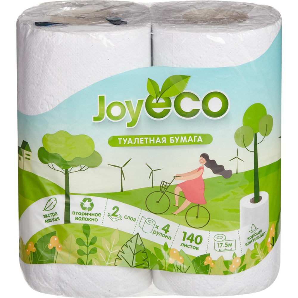Бумага туалетная Joy ECO 2сл бел втор 17,5м 4рул/уп.