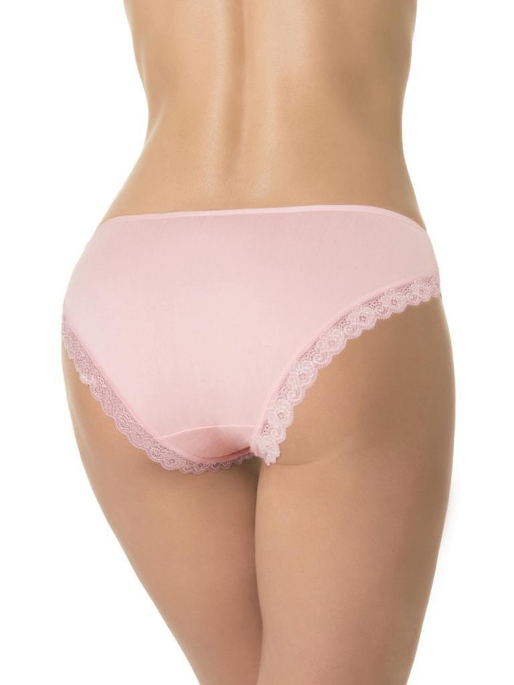 Бамбуковые трусики-слипы с кружевной оторочкой (Размер: S) (Цвет: персиковый)