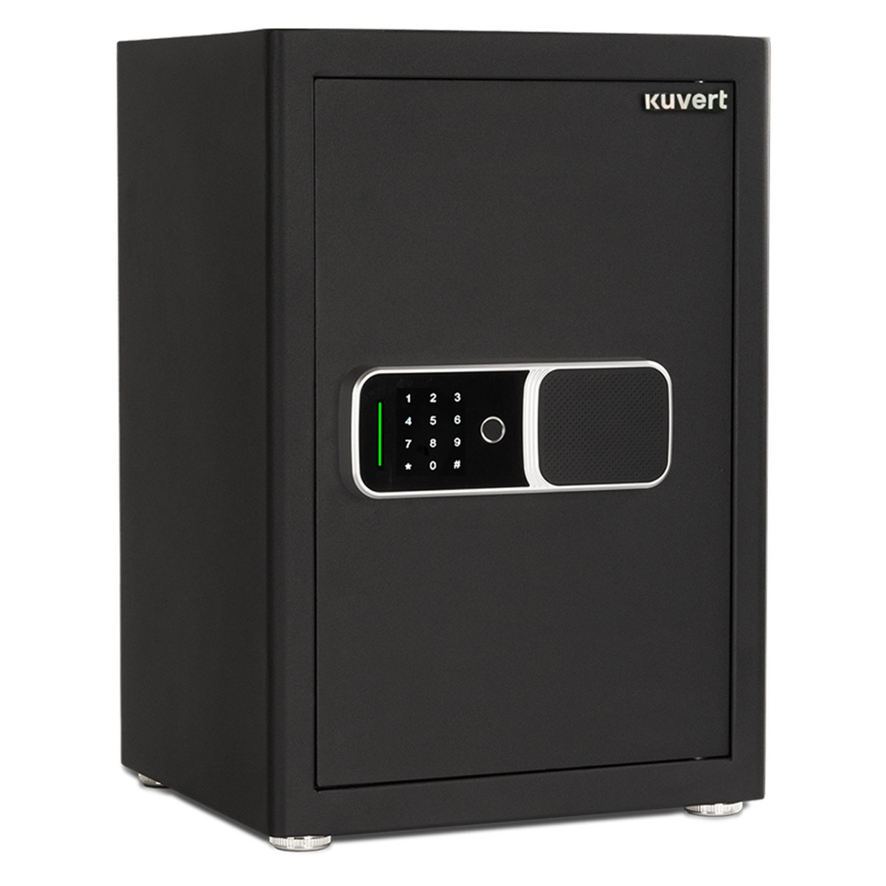 Сейф KUVERT "50FDH" биометрический + электронный замок+ключ, 500х350х310 мм, 14.6 кг, черный