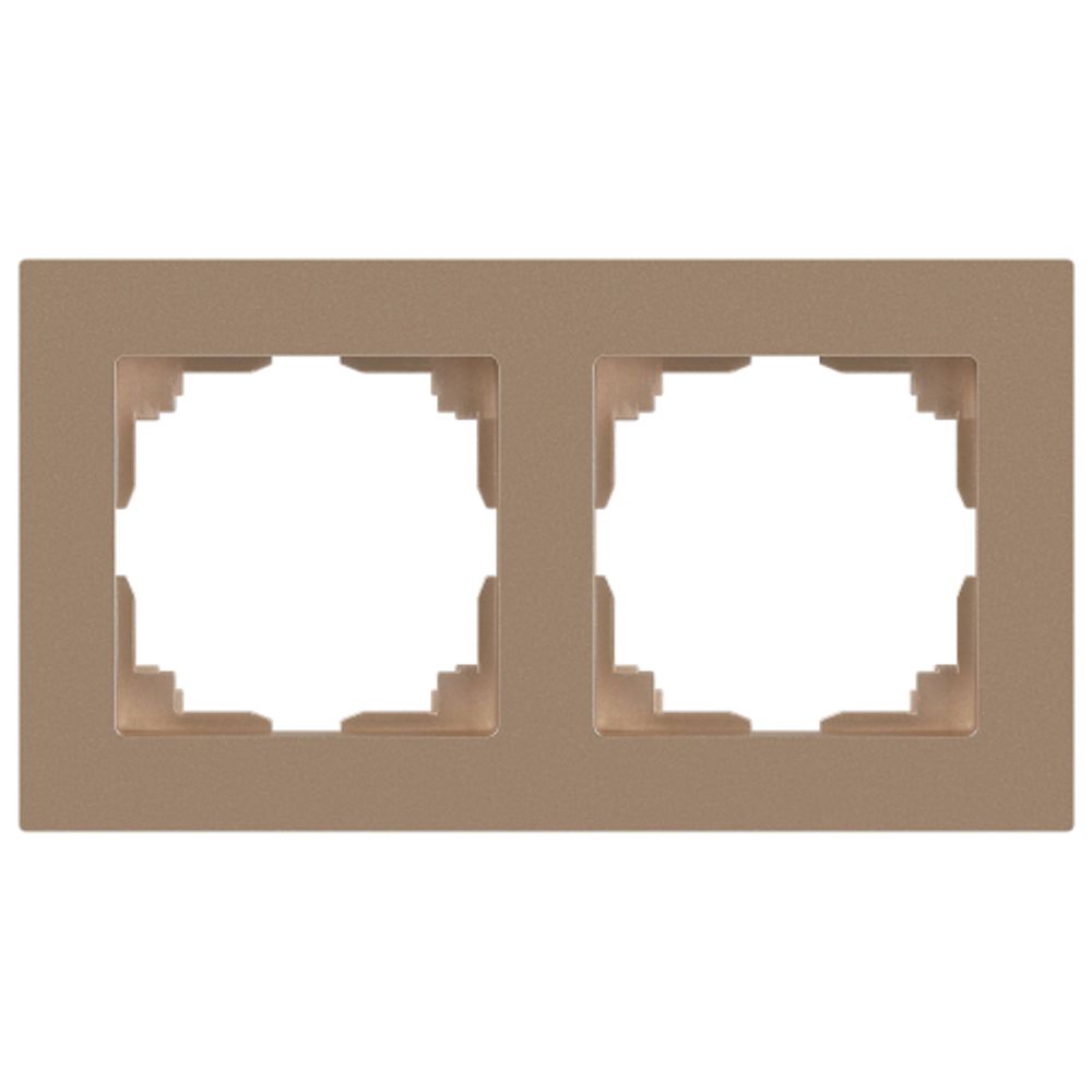 Рамка для розеток и выключателей Intro Accent 6-502-04 на 2 поста, СУ, шампань