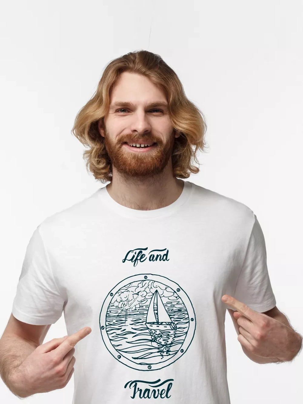 Футболка мужская оверсайз летняя белая с принтом