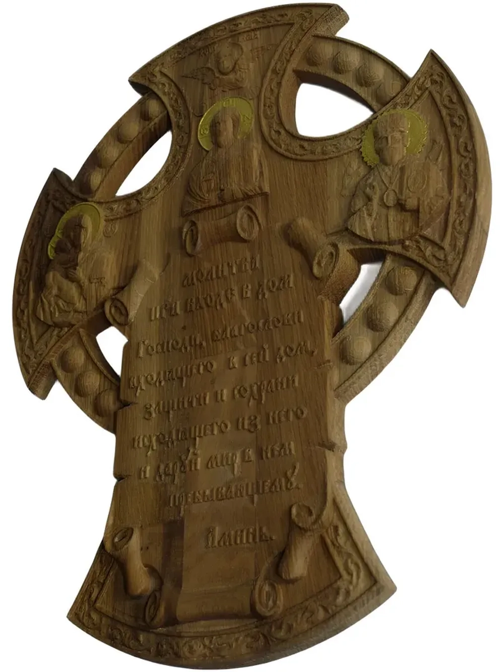 Освященный Крест-оберег при входе в дом из дуба.