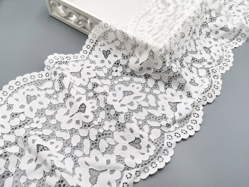 Эластичное кружево, молоко, 23,5 см, (Арт: EK-2794), м