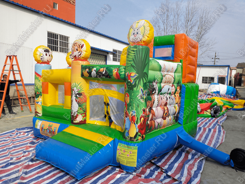 Детский надувной батут "Попугайчики", размер 3,5*3*2,7 м