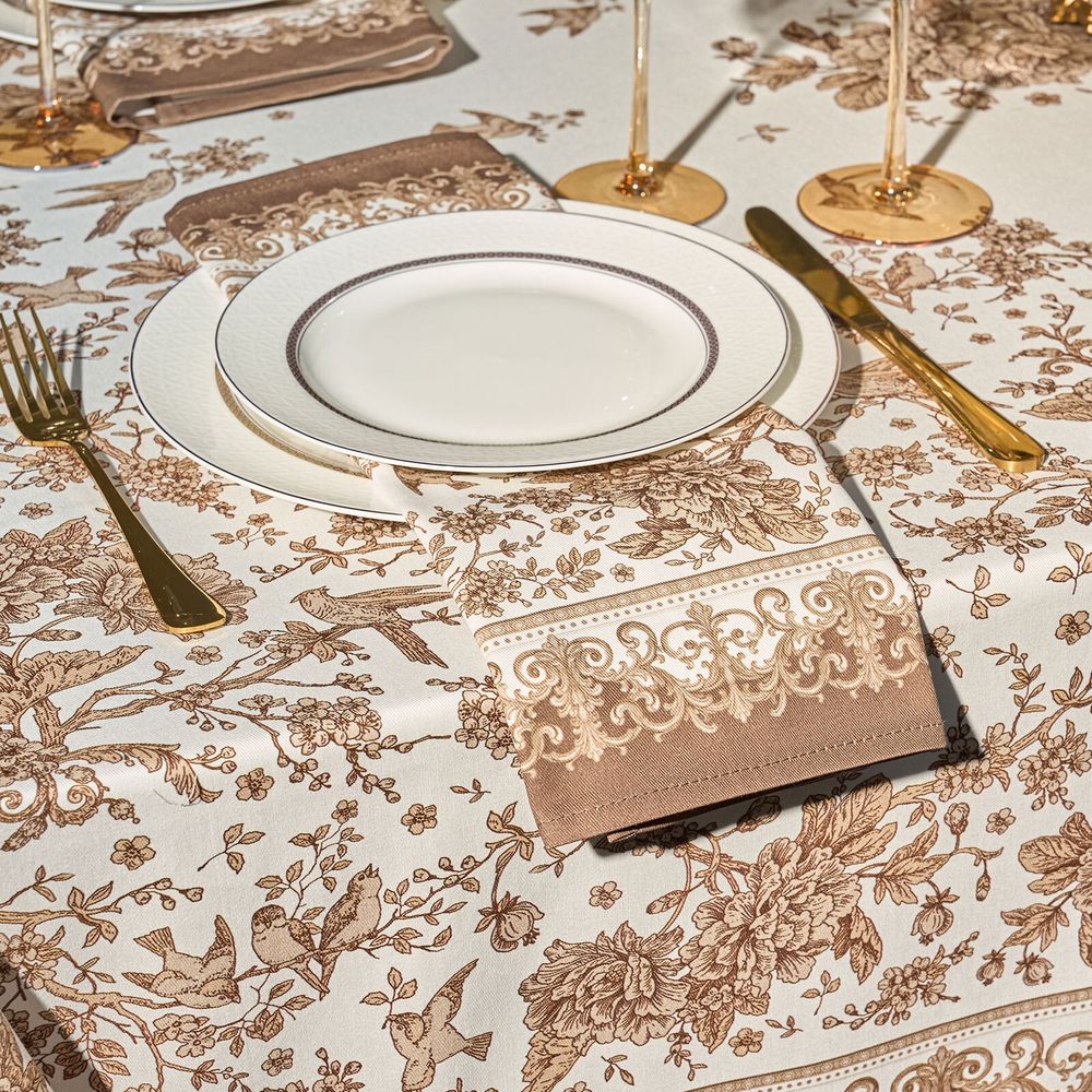 НАБОР САЛФЕТОК ИЗ 2-Х ШТ "ROYAL GARDEN",40Х40СМ, 100% ХЛОПОК ,БЕЖЕВЫЙ ,ТВИЛ