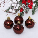Новогодние шары 5 см (набор 4 шт) "Глянец", шоколад (Серпантин)