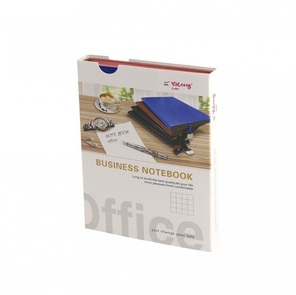 Записная книжка 12,7 см х 18,0 см, Yalong, интегр. переплет, иск. кожа, ляссе-закладка с металлич. фурнитурой, тонир. срез, ассорти, клетка, 112 л,