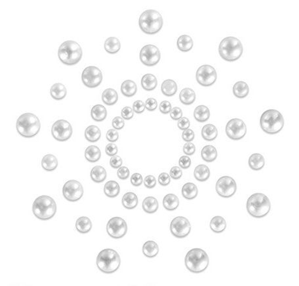 Накладки на соски под жемчуг Mimi (Цвет: белый)