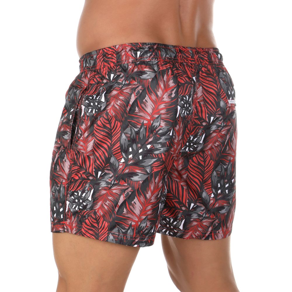 Мужские шорты для плавания темно-серые с принтом DOREANSE 3813 red forest