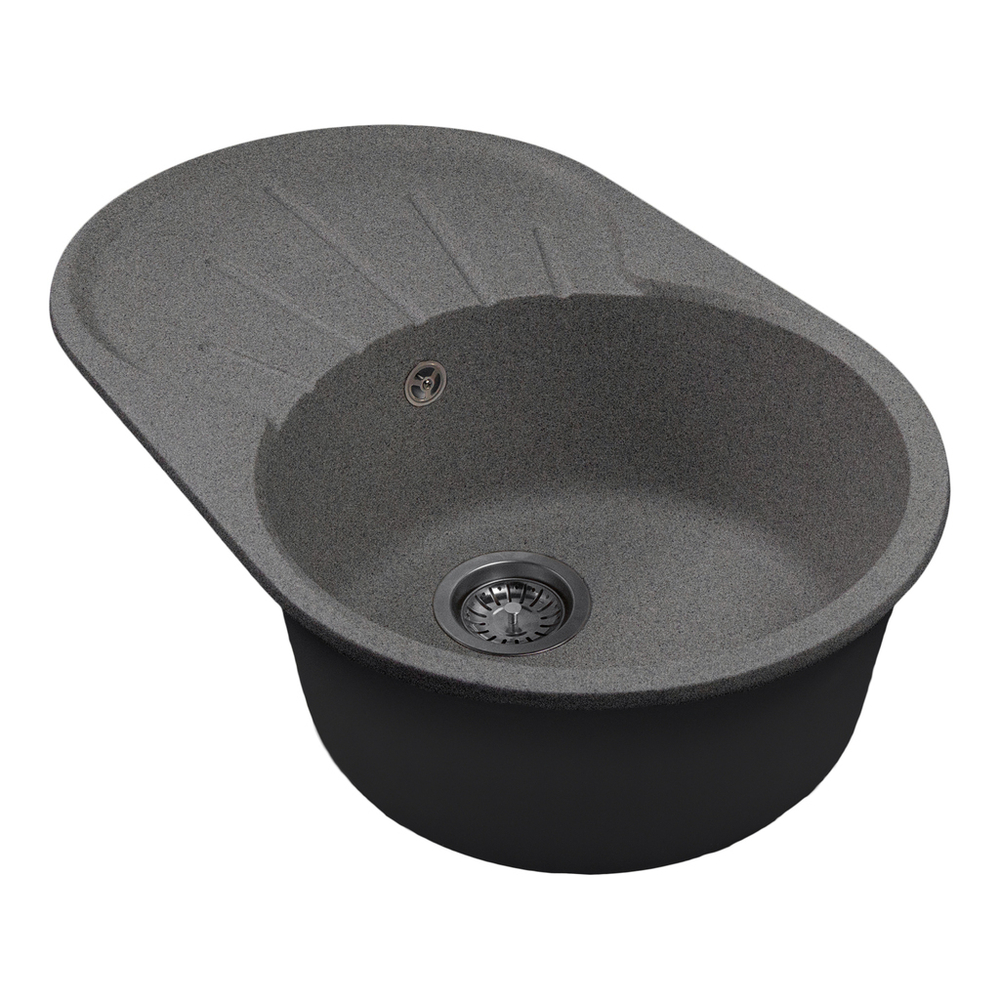 Мойка ML-GMS105 СТАНДАРТ овальная с крылом, темно-серый (309), 740*460*190мм