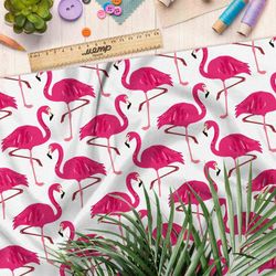 Ткань штапель розовый фламинго