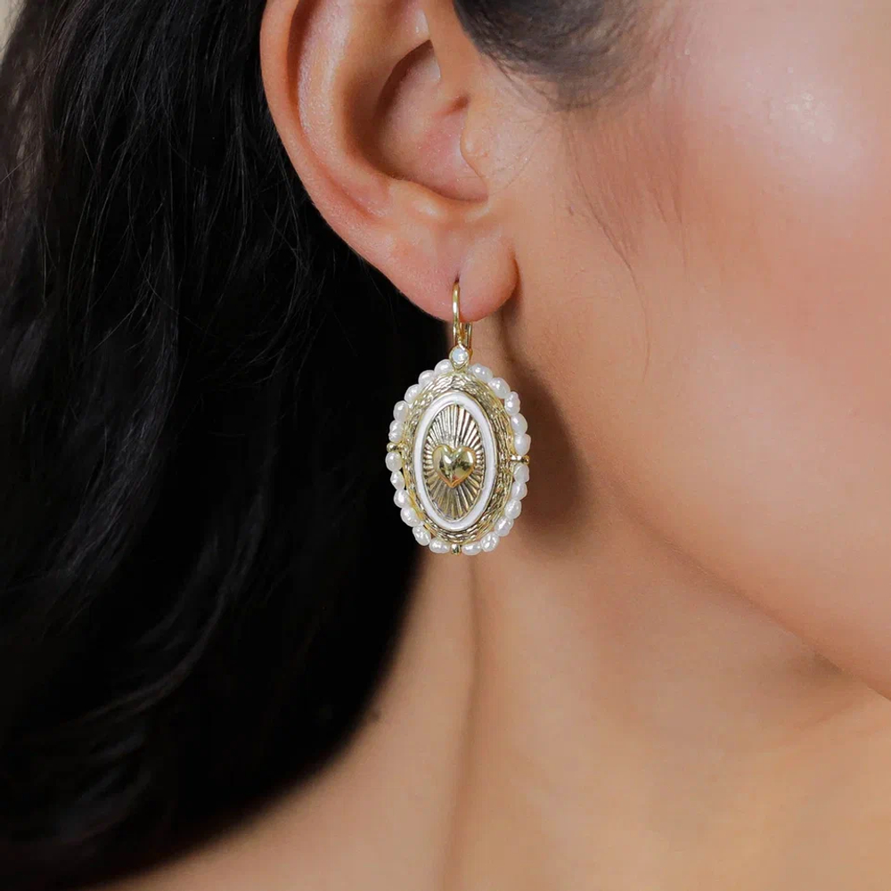 Серьги Franck Herval, Bianca, с жемчугом, FH26.1-12-70172 (золотистый)