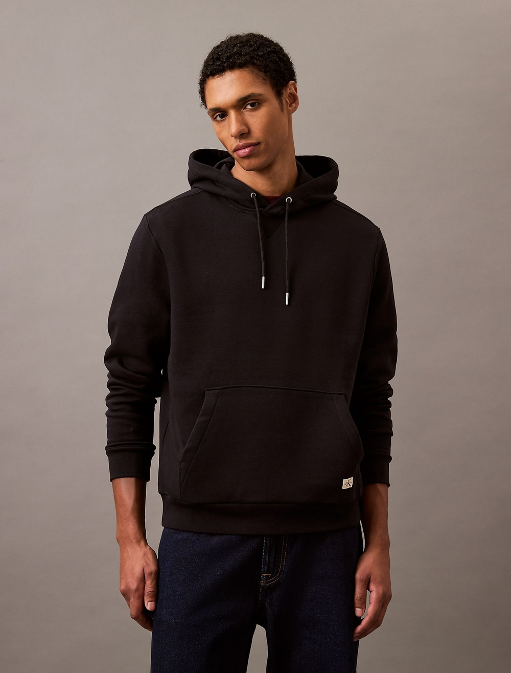 Худи Calvin Klein Monogram Logo Patch Fleece Black Beauty