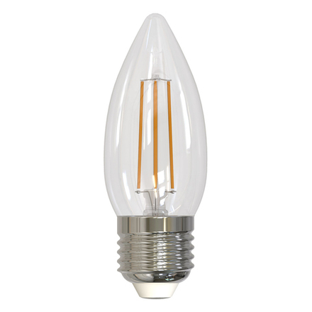 LED-C35-5.5W-4000K-E27-CL-SLF Лампа светодиодная. Форма свеча. прозрачная. Белый свет 4000K. ТМ Volpe