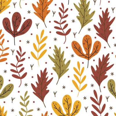 Осенние листья, ветки, травы. Золотой, красный листопад