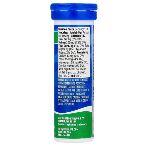 Nuun, Sport Hydration, шипучий напиток с электролитами, арбуз, 10 таблеток