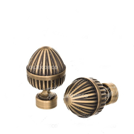 Наконечники для кованых карнизов d25 мм Одеон, цвет антик