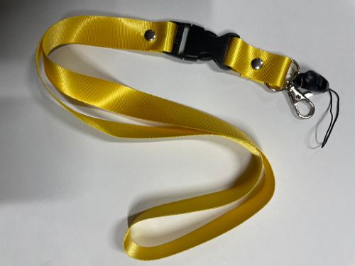 Желтый / Брелок, шнурок для ключей на шею без логотипа, ланъярд, крафт, желтый (1 шт)