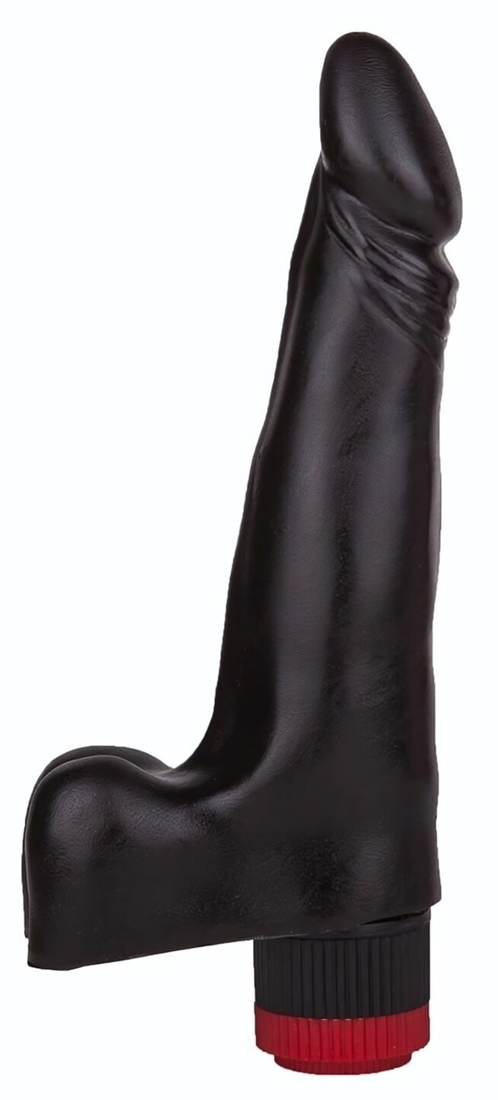Чёрный вибромассажер-реалистик - 17,8 см. (Цвет: черный)