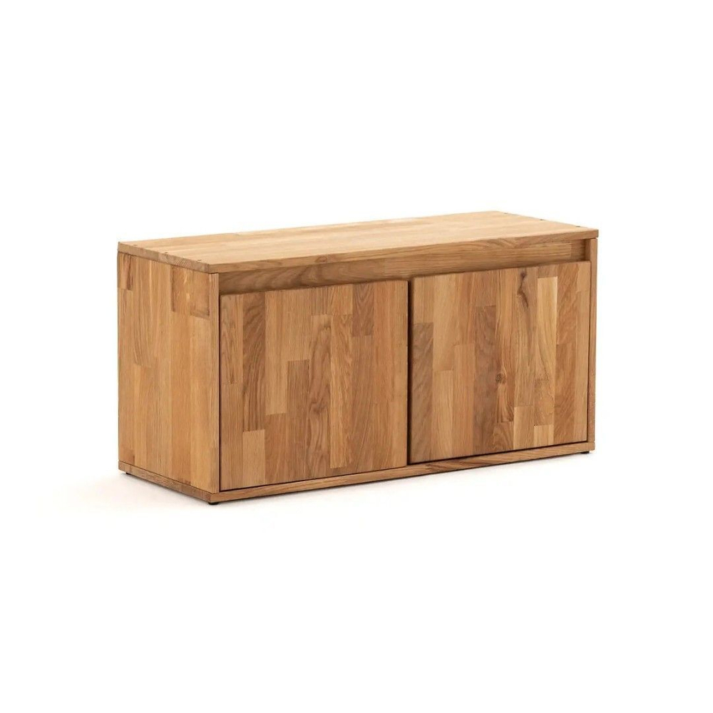 Комод с дверцами Эдгар деревянный 70х28х35 см дизайнерский / массив дуба, шпон дуба, натуральный дуб / комод для одежды в прихожую, детскую, ванную комнату