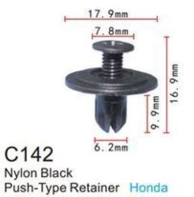 Клипса для крепления внутренней обшивки а/м Хонда пластиковая (100шт/уп.) Forsage клипса C0142(Honda)