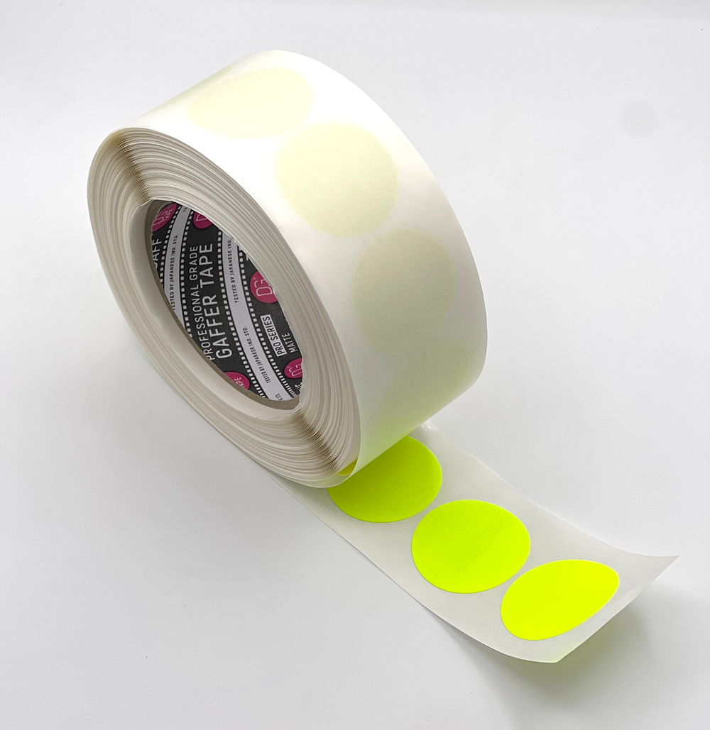 Клейкая лента ФОРМА КРУГ 40мм @TrueGAFF SIGN Желтый (светится в ультрафиолете) - 100 штук