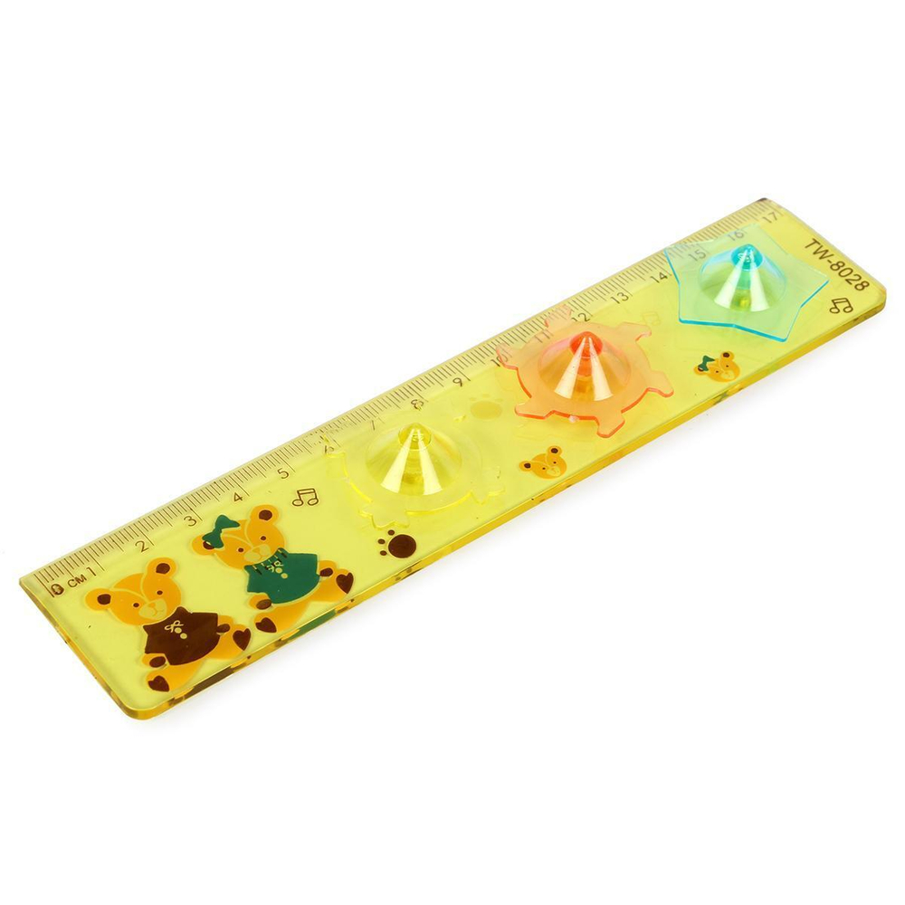 Линейка с Юлой,17 см ( 3 юлы),микс