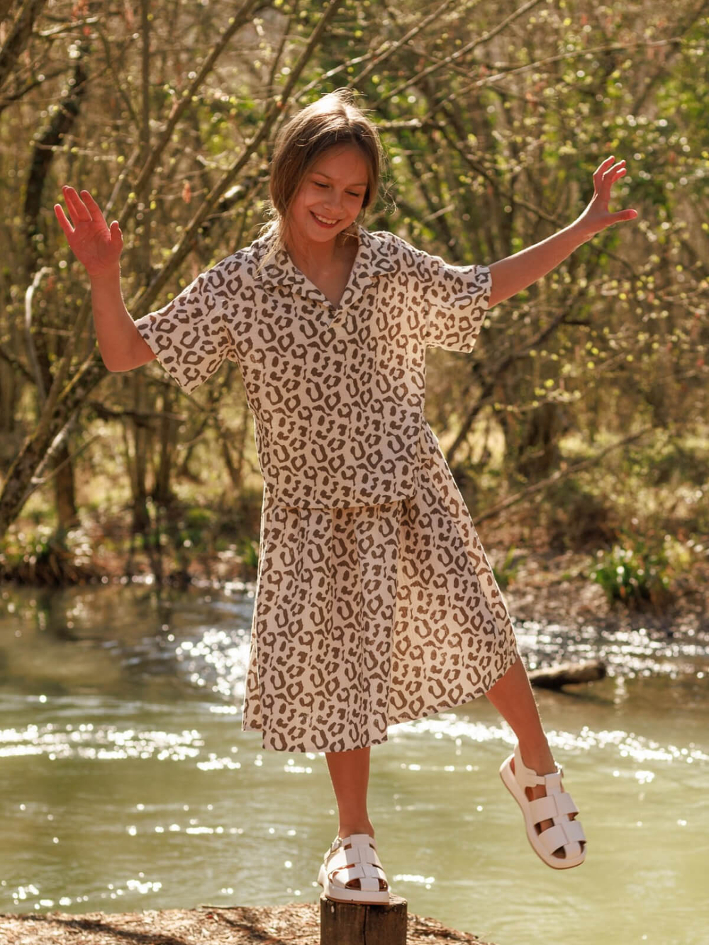 Поло оверсайз Mjölk Leopard, из муслина