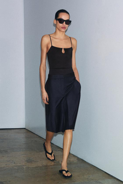 ZARA ДЛИННЫЕ ШОРТЫ ИЗ СМЕСОВОЙ ШЕРСТИ — ZW COLLECTION, МОРСКОЙ СИНИЙ