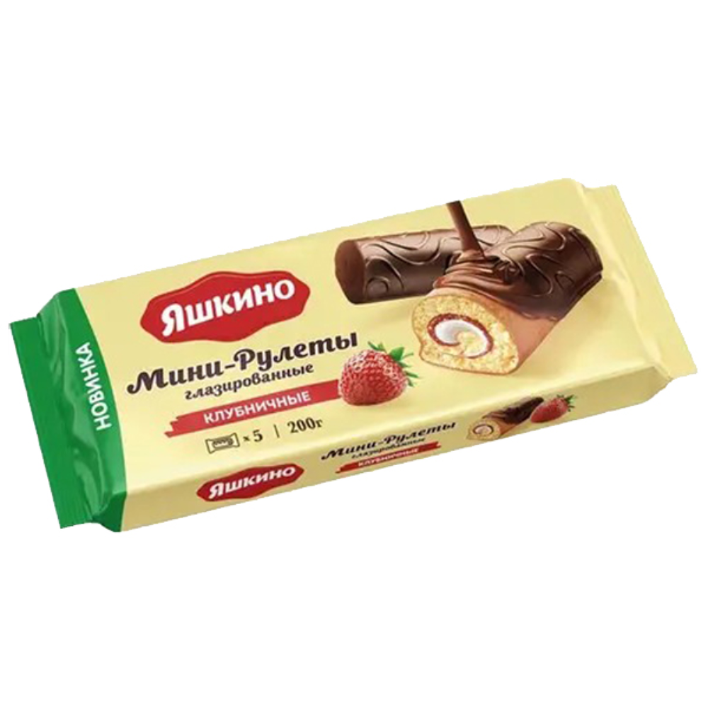 Мини рулеты Яшкино со вкусом клубники 200 гр