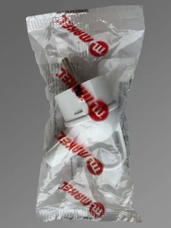 Makel вилка электрическая с кольцом угловая белая 16А 220V, 1 шт