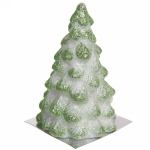 Свеча новогодняя «Ёлочка снежная» 12 см, зеленый