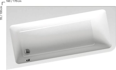 Ванна 10° 160х95 L белая