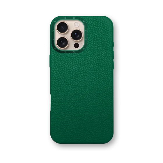 Чехол для iPhone 16 - Зернистая кожа - зелёный