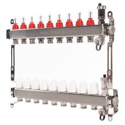 Коллектор Royal Thermo нерж. в сборе с расходомерами 1 ВР-3/4 НР с автомат. воздухоотвод-ми 9 вых.