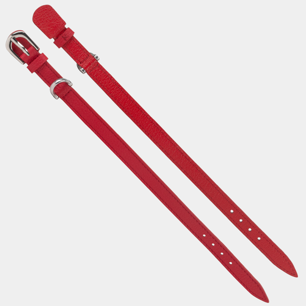 Ошейник Jumbo 13 мм из кожи теленка, красного цвета