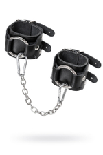 Наручники-браслеты с двумя ремешками натуральная кожа чёрные