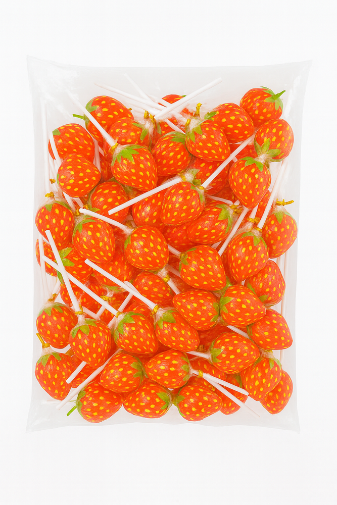 Мармелад жевательный на палочке Клубничка 1 кг (Китай) Мармелад жевательный на палочке Клубничка 1 кг (Китай)