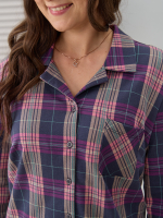 Туника Д-119/клетка-баклажан