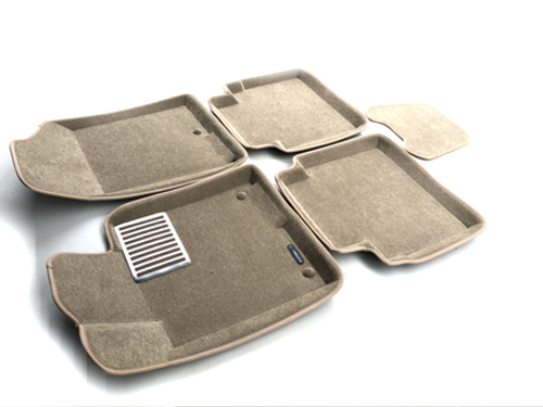 Коврики салона для KIA Optima (2016-)/HYUNDAI Sonata (2017-) Euromat 3D Lux бежевые. Арт. EM3D-002929T