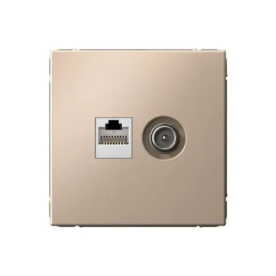 ARTGALLERY РОЗЕТКА двойная ТВ + компьютерная RJ45, кат. 5Е, ПЕСОЧНЫЙ