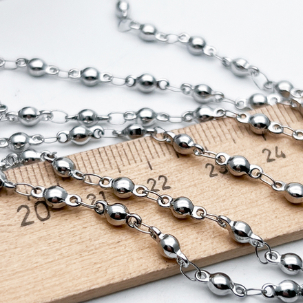 Цепочка, сталь, диаметр шарика 3,5 мм, цена за отрезок 50 см