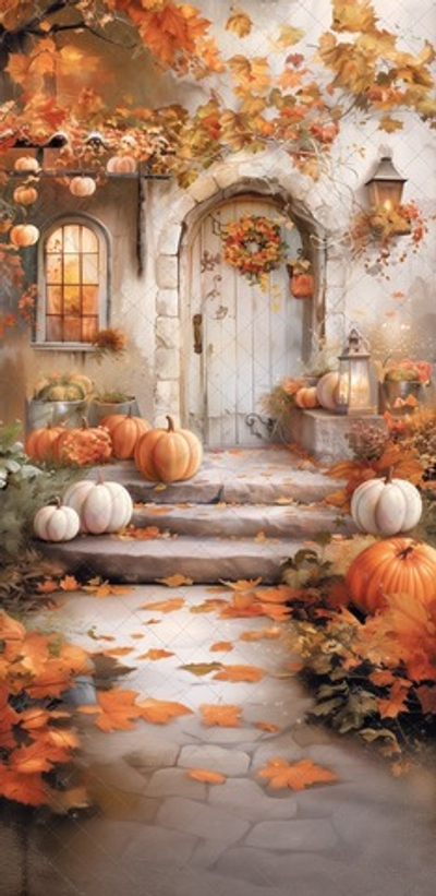 Тыквы светлые №1 - фон неопреновый