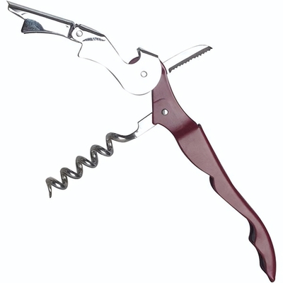 Нарзанник «Пробар» двухступенчатый;сталь нерж.,пластик;,L=12,B=2см;бордо,серебрист. (Цвет: бордовый)