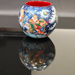 Вазочка с ручной росписью Палех "Морозко"