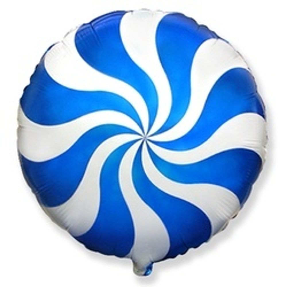 Шар (18"/46 см) Круг, Леденец, Синий