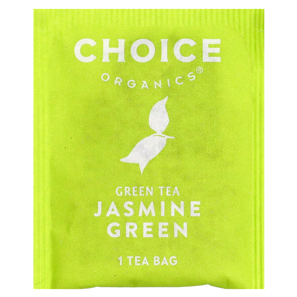 Choice Organics, зеленый чай, зеленый жасмин, 16 чайных пакетиков, 24 г (0,85 унции)