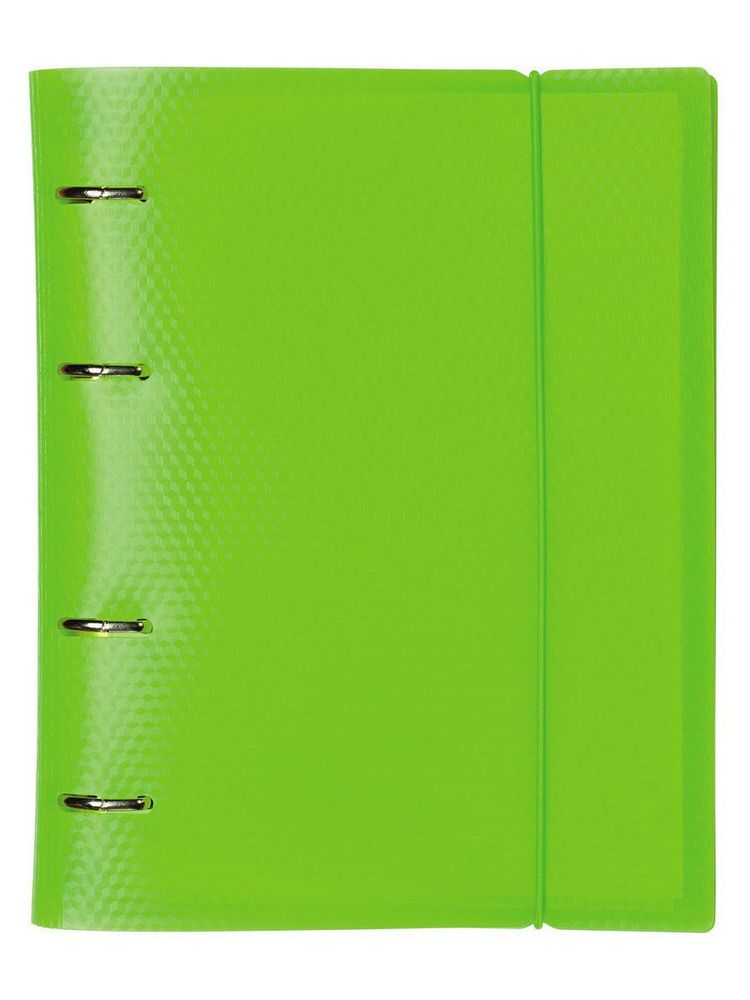 Тетрадь на кольцах А5, 120л., Hatber &quot;Diamond Neon Зеленая&quot;, пластиковая обложка, резинка