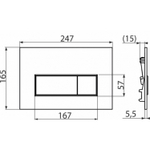 Кнопка для инсталляции ALCAPLAST/Alcadrain М571 прямоуг, ХРОМ глянец
